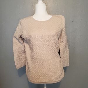 Loft cream colored large quilt like sweatshirt